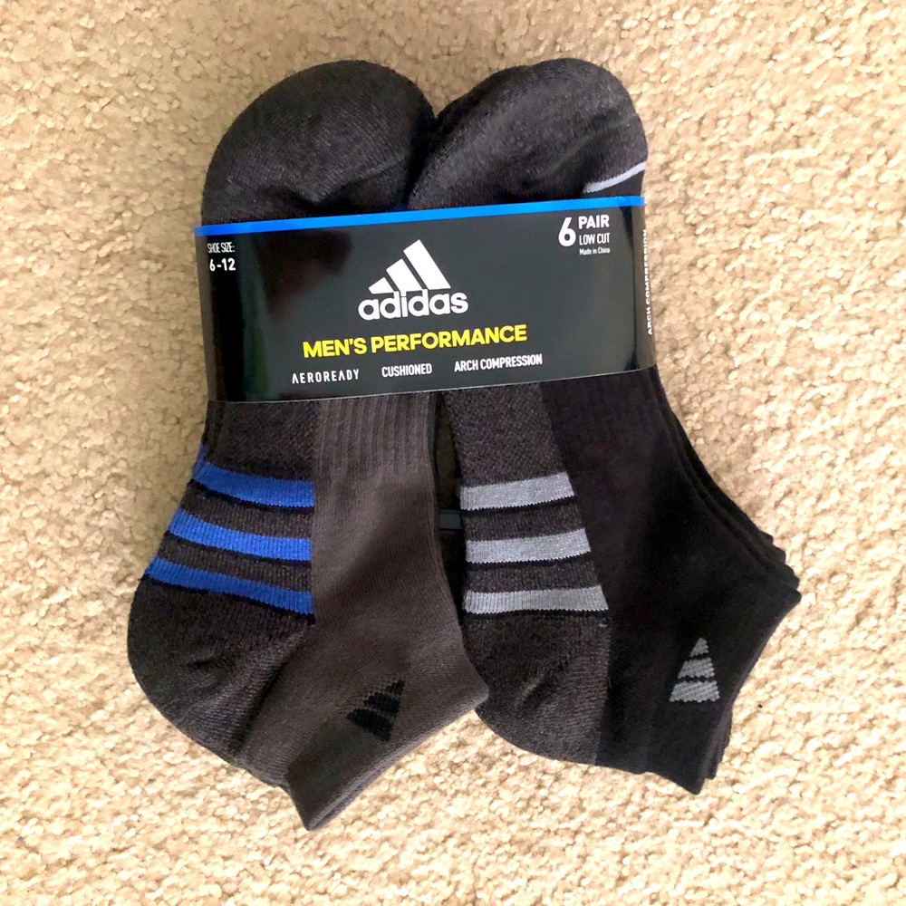 Adodas Men’s Performance Low Cut Socks (6 pack)